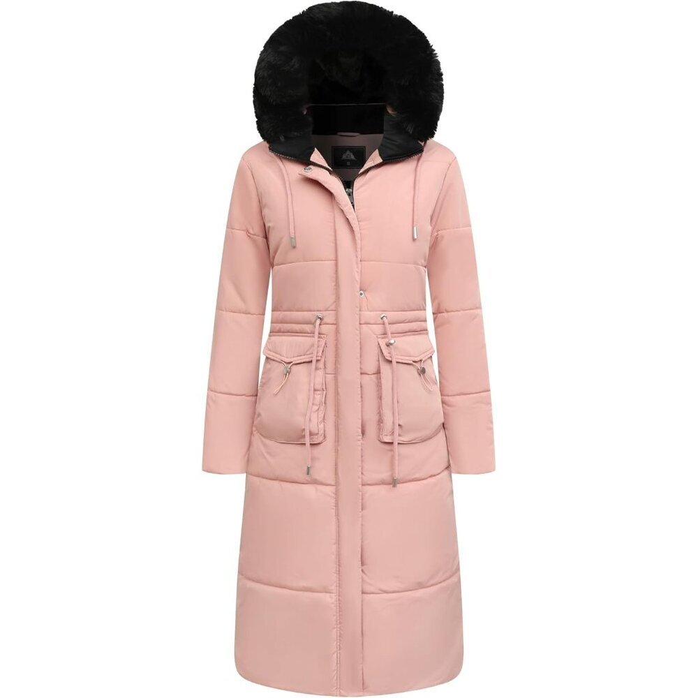 Women's Pink Long Winter Puffer Coat Waterproof Warm Down Jacket